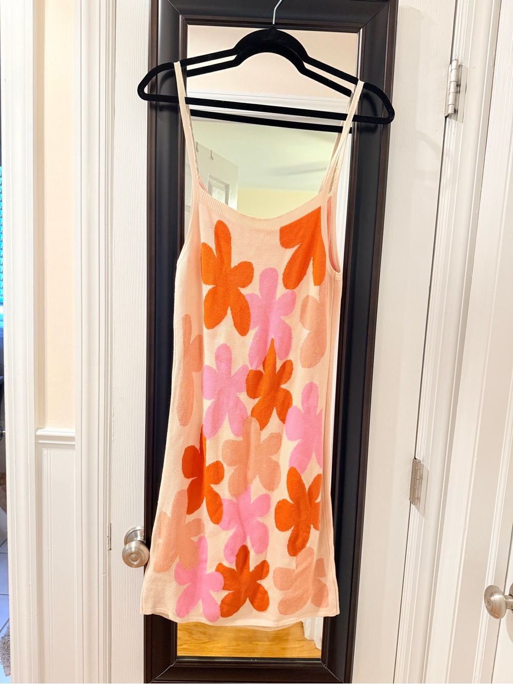 SHEIN Pink Peach Orange Floral Slip Dress